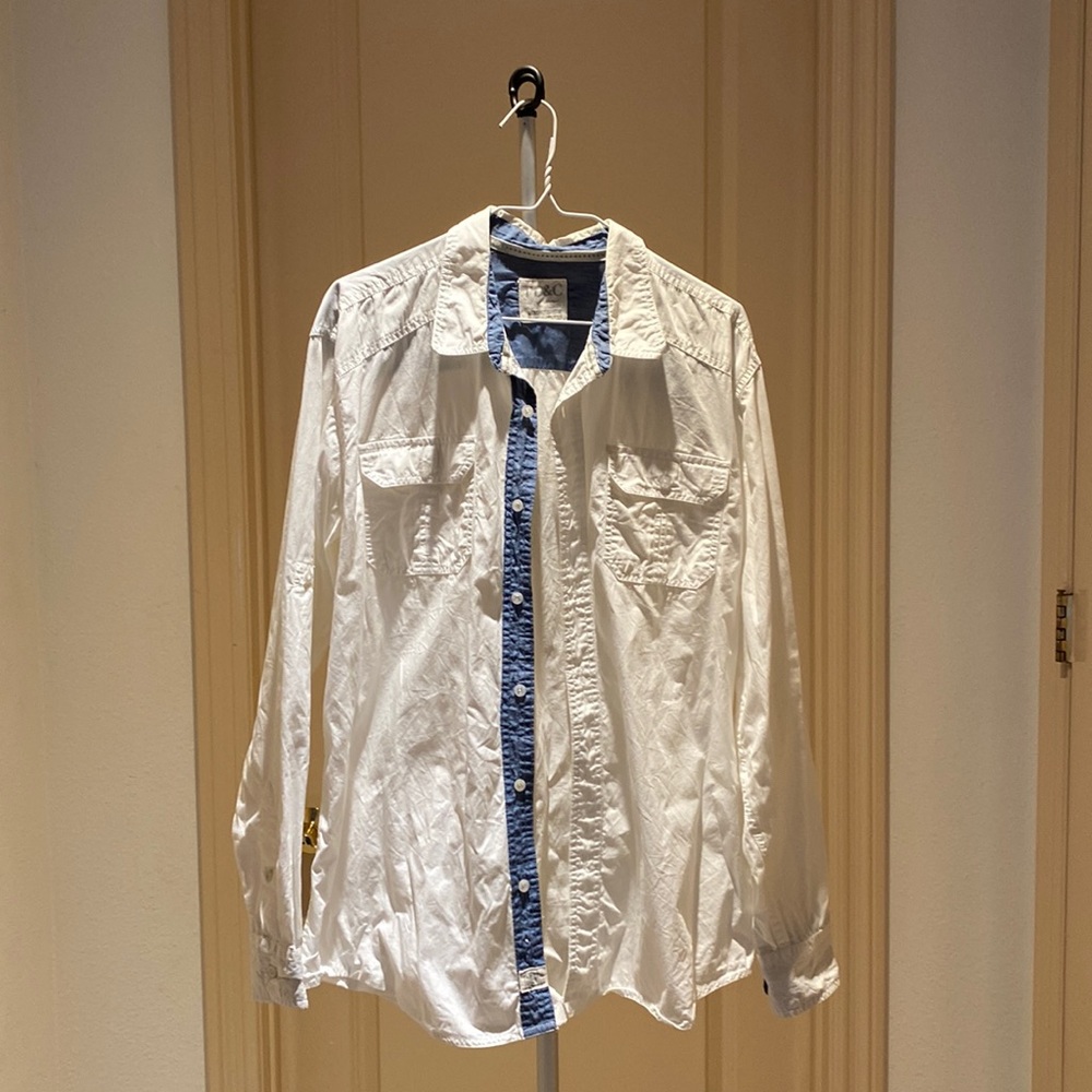 PD&C - white button up long sleeve shirt XL male size